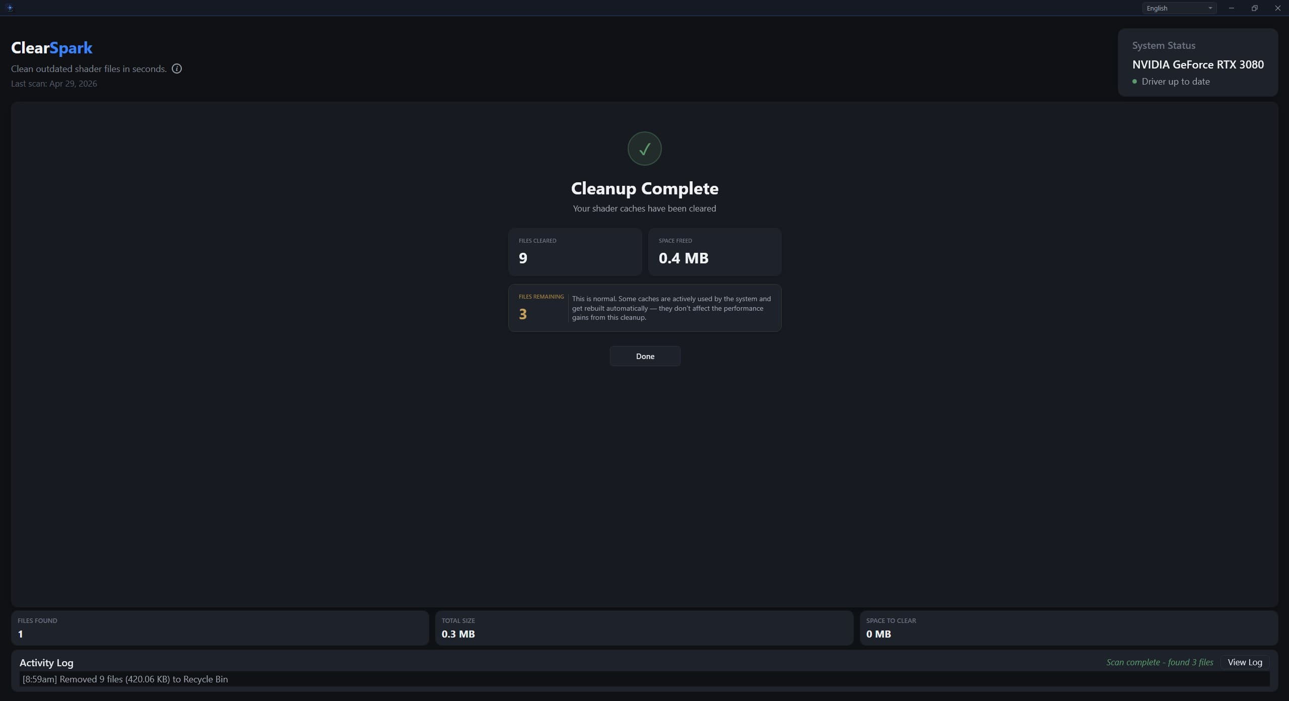 ClearSpark — Cleanup Complete